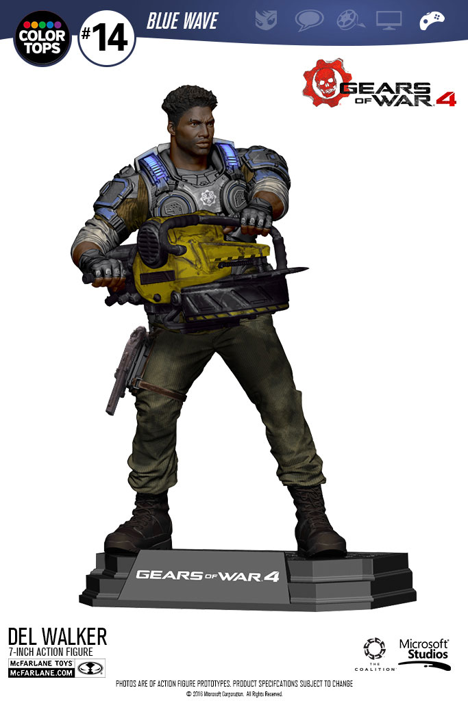 Gears of War 4 Color Tops Action Figure Delmont 'Del' Walker 18 cm