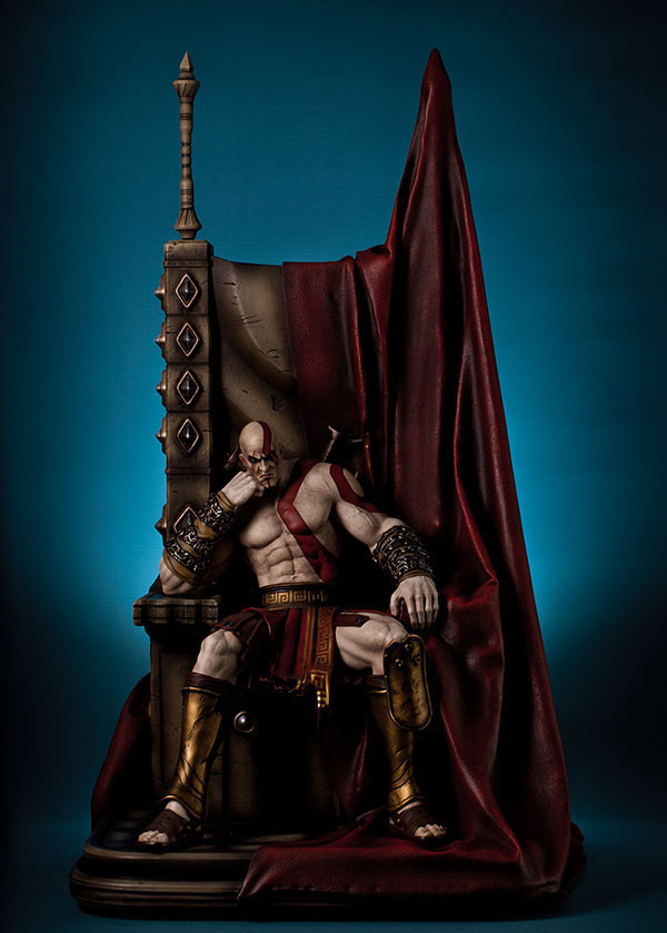 Estátua God of War 1/4 Kratos on Throne 74 cm