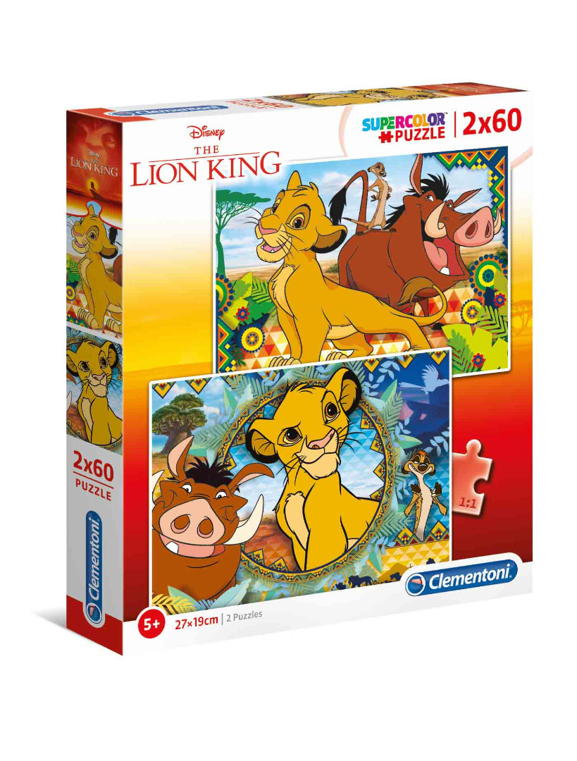 Disney Lion King - 2x60 peças - Supercolor Puzzle (Para mais de 5 anos)