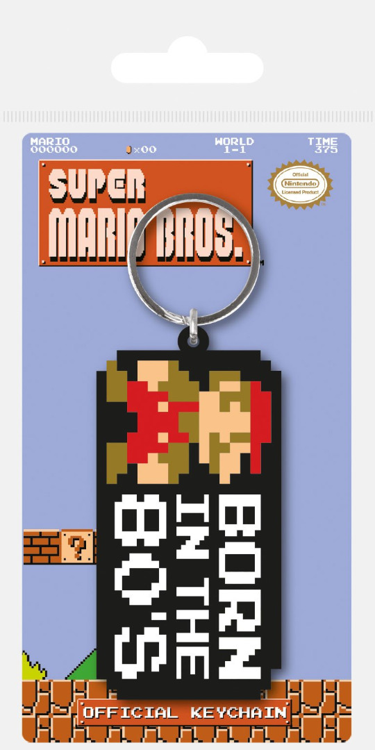 Super Mario Bros. Keychain Born in the 80's 6 cm