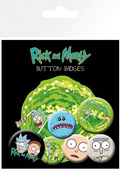Conjunto de 6 Pins Rick and Morty Characters