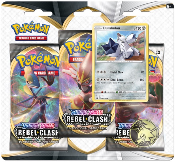 Pokémon Sword and Shield Rebel Clash Blister Booster 3-Pack English Vers.