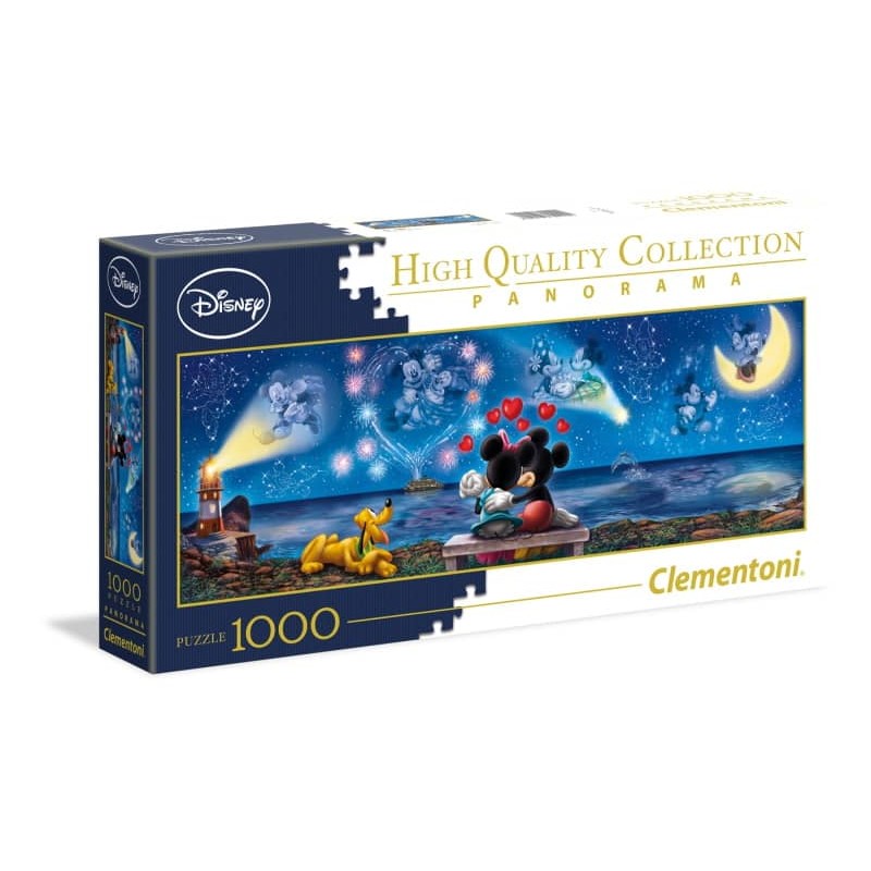 Clementoni - Puzzle 1000 Peças: Mickey e Minnie Panorama