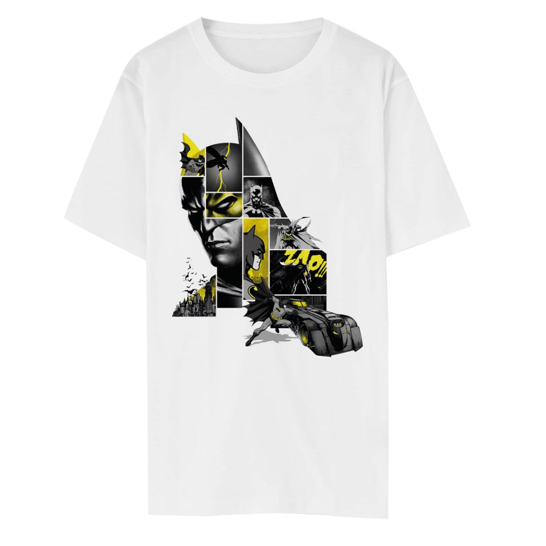 T-shirt DC Comics Batman Collage Branca Tamanho S