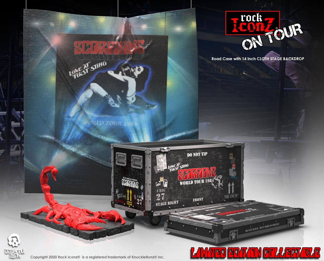 Scorpions Rock Ikonz Tour World Tour 1984 Road Case Statue + Stage Backdrop