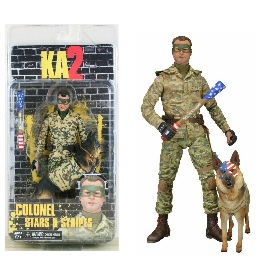  Action Figure Kick Ass 2 Stars and Stripes Series 2 Colonel Unhooded 18 cm