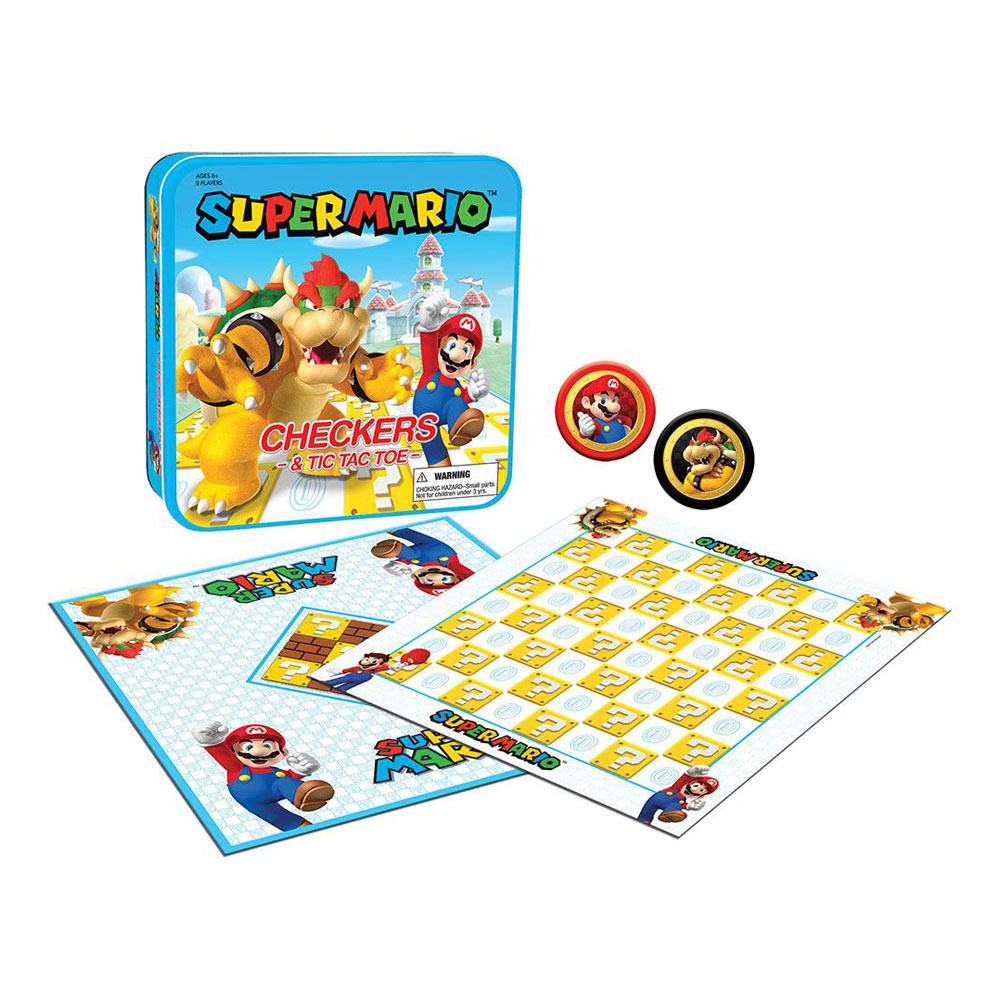 Super Mario Boardgame Checkers & Tic-Tac-Toe Mario vs. Bowser Collector's
