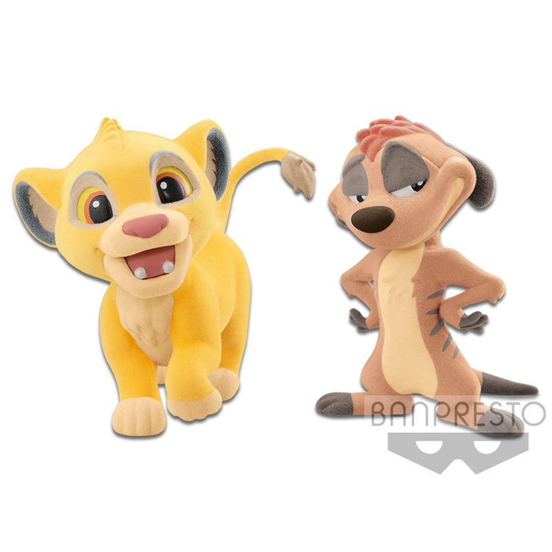 Disney Fluffy Puffy Lion King Simba and Timon 7 cm