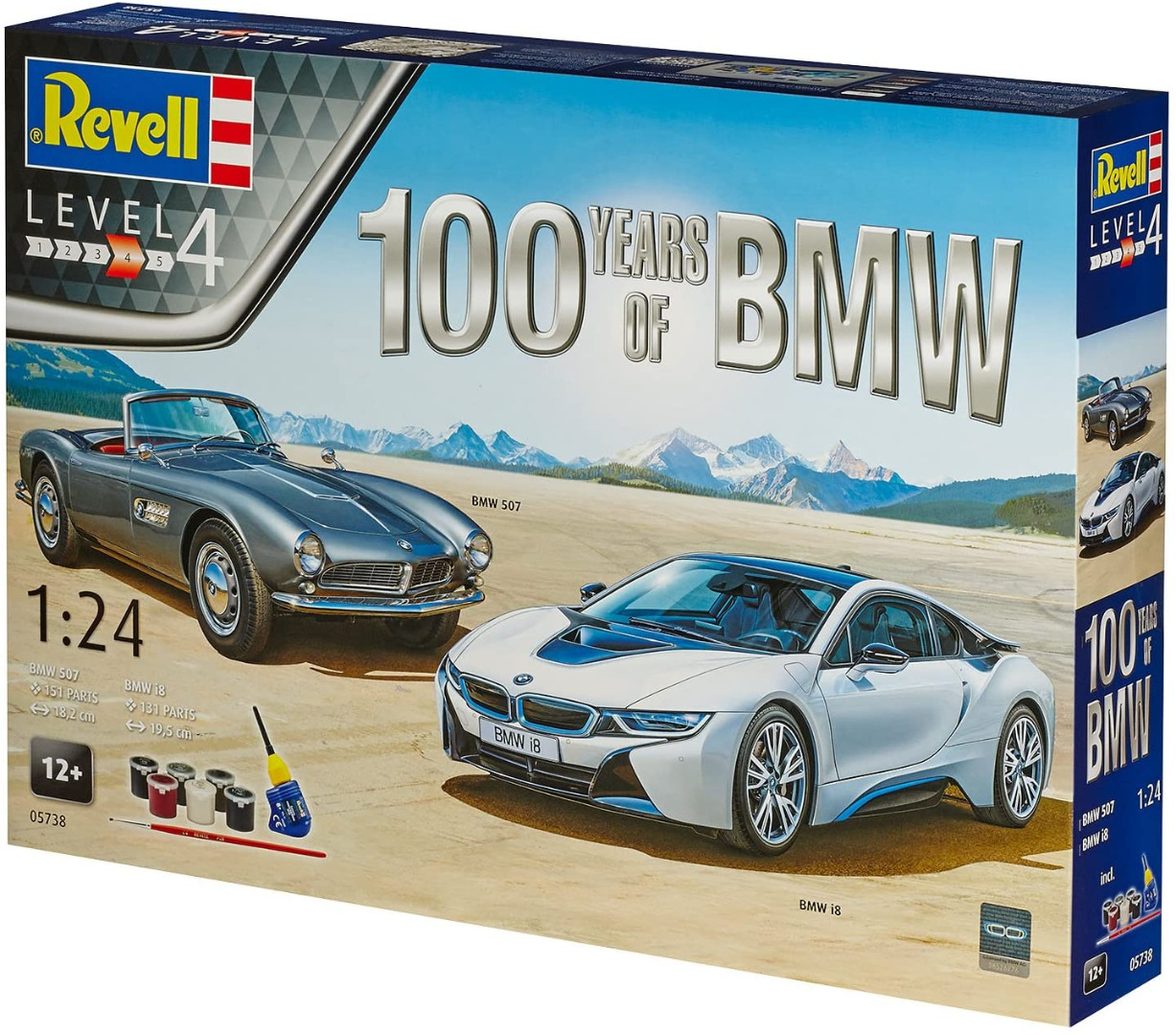 Revell Model Set 100 Years of BMW - BMW 507 BMW i8 1:24