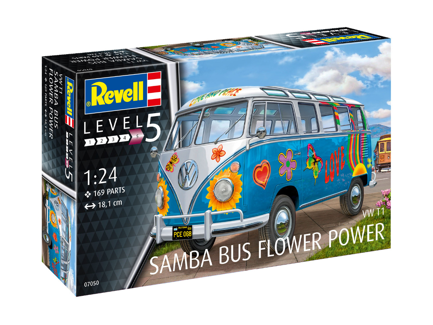 Revell Model Kit VW T1 Samba Bus Flower Power 1:24