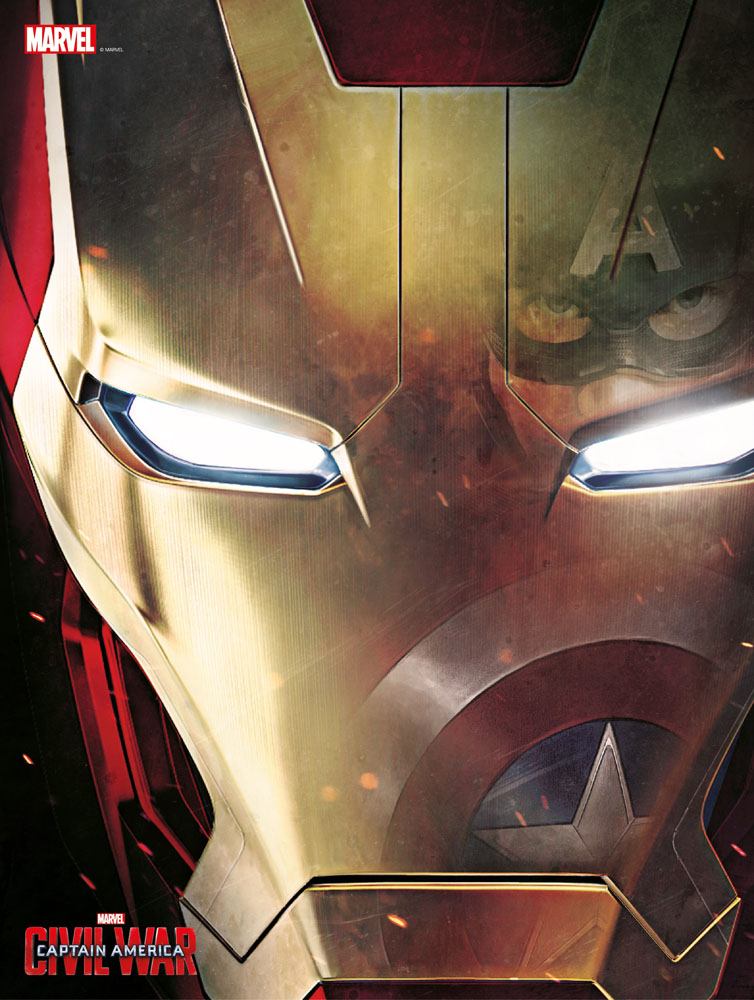 Captain America Civil War Glass Poster Iron Man Face 30 x 40 cm