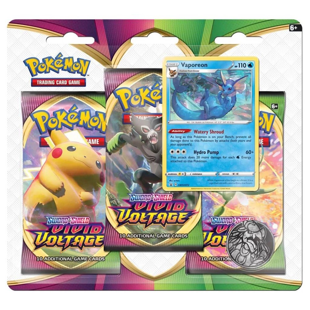 Pokémon Sword and Shield Vivid Voltage Blister Booster 3-Pack 