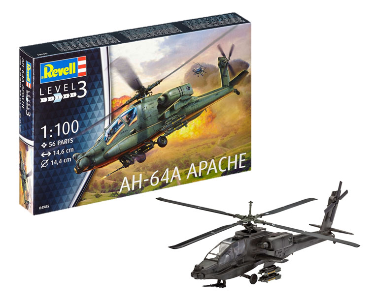 Revell Model Kit AH-64A Apache 1:100