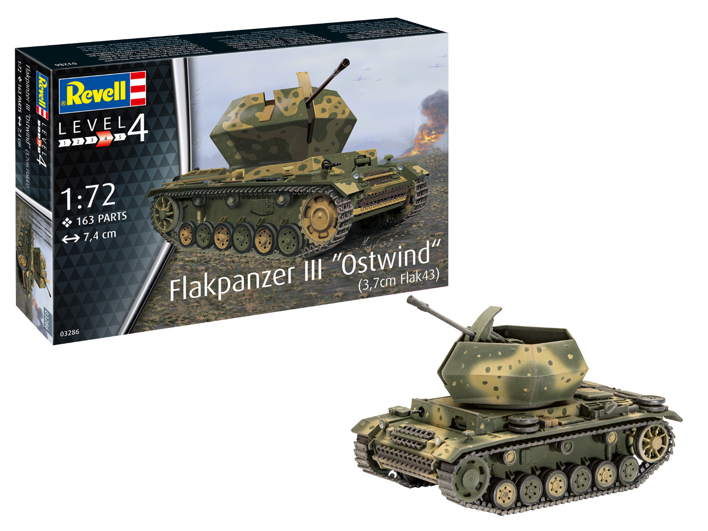 Revell Model Kit Flakpanzer III Ostwind (3,7 cm Flak43) 1:72
