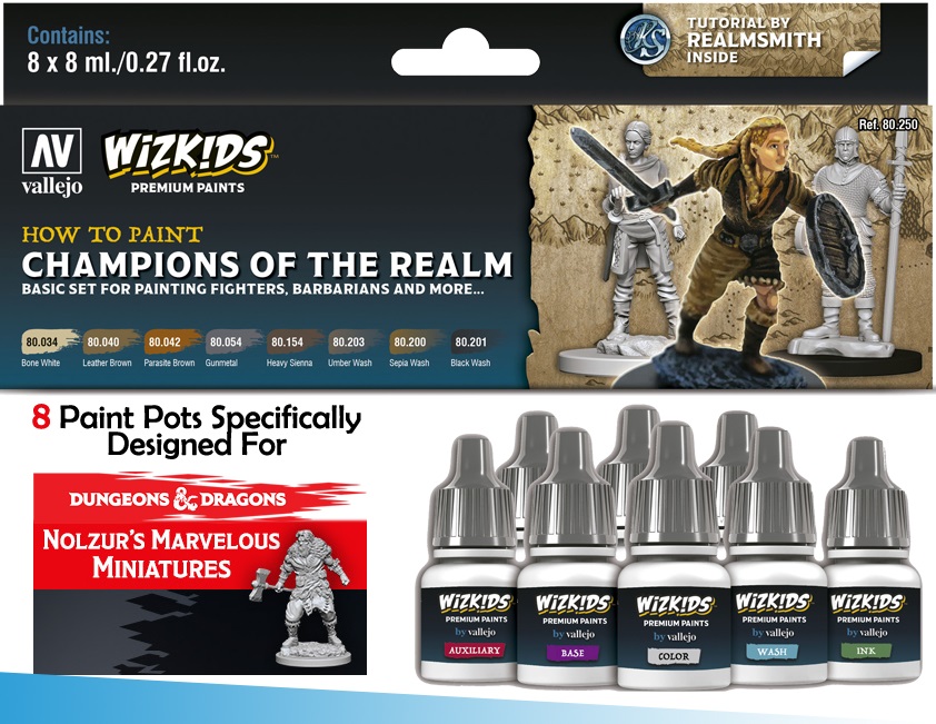 Vallejo (80.250) Wizkids Premium Paint Set Champions of the Realm (8x8ml)