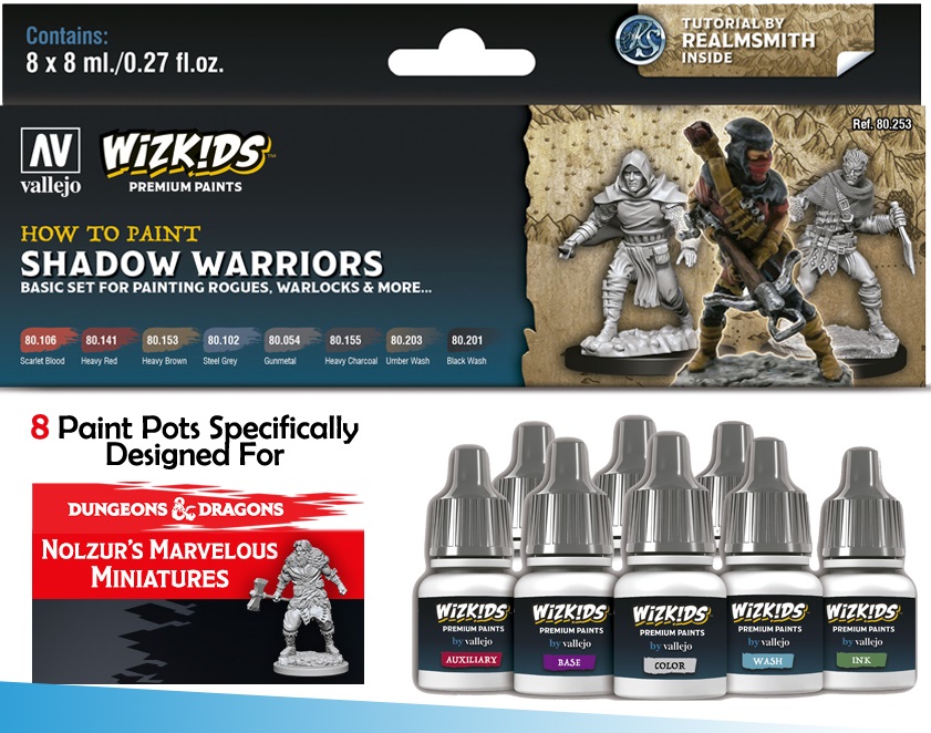 Vallejo (80.253) Wizkids Premium Paint Set Shadow Warriors (8x8ml)