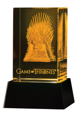 Game of Thrones 3D LED Glass Etching Iron Throne 8 cm