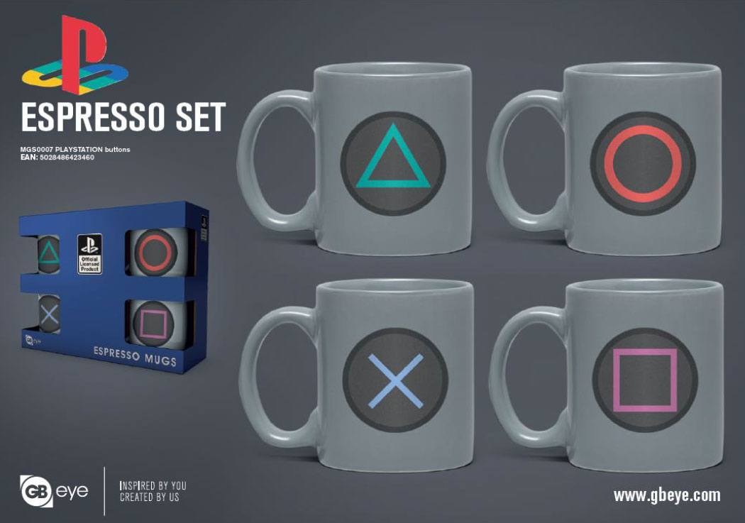 PlayStation Espresso Mugs 4-Pack Buttons