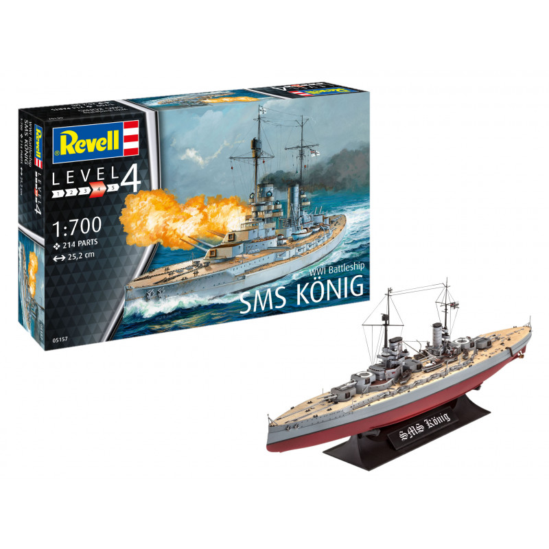 Revell Model Kit WWI Battleship SMS Konig Scale 1:700
