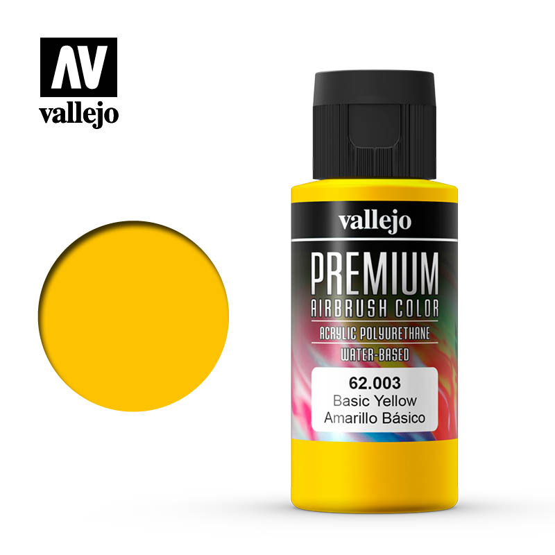 Vallejo Premium Airbrush Color Basic Yellow 62003 