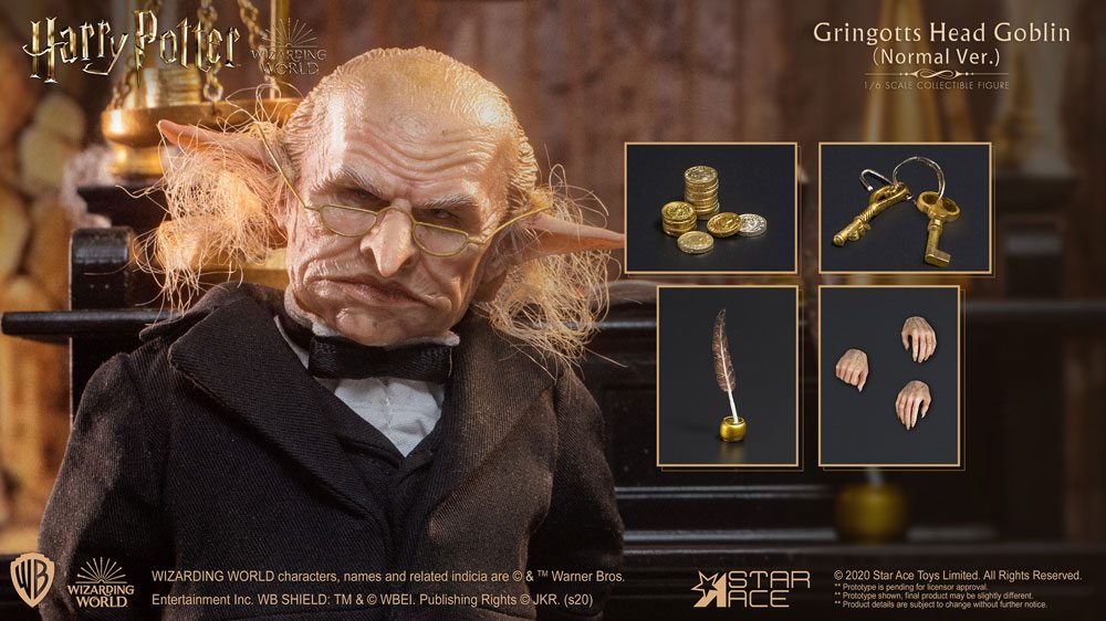 Harry Potter Favourite Movie Action Figure 1/6 Gringotts Head Goblin 20 cm