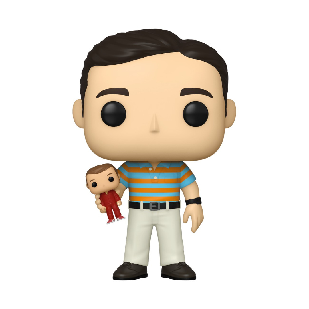 The 40-Year-Old Virgin POP! Movies Figure Andy holding Oscar Chase 9 cm