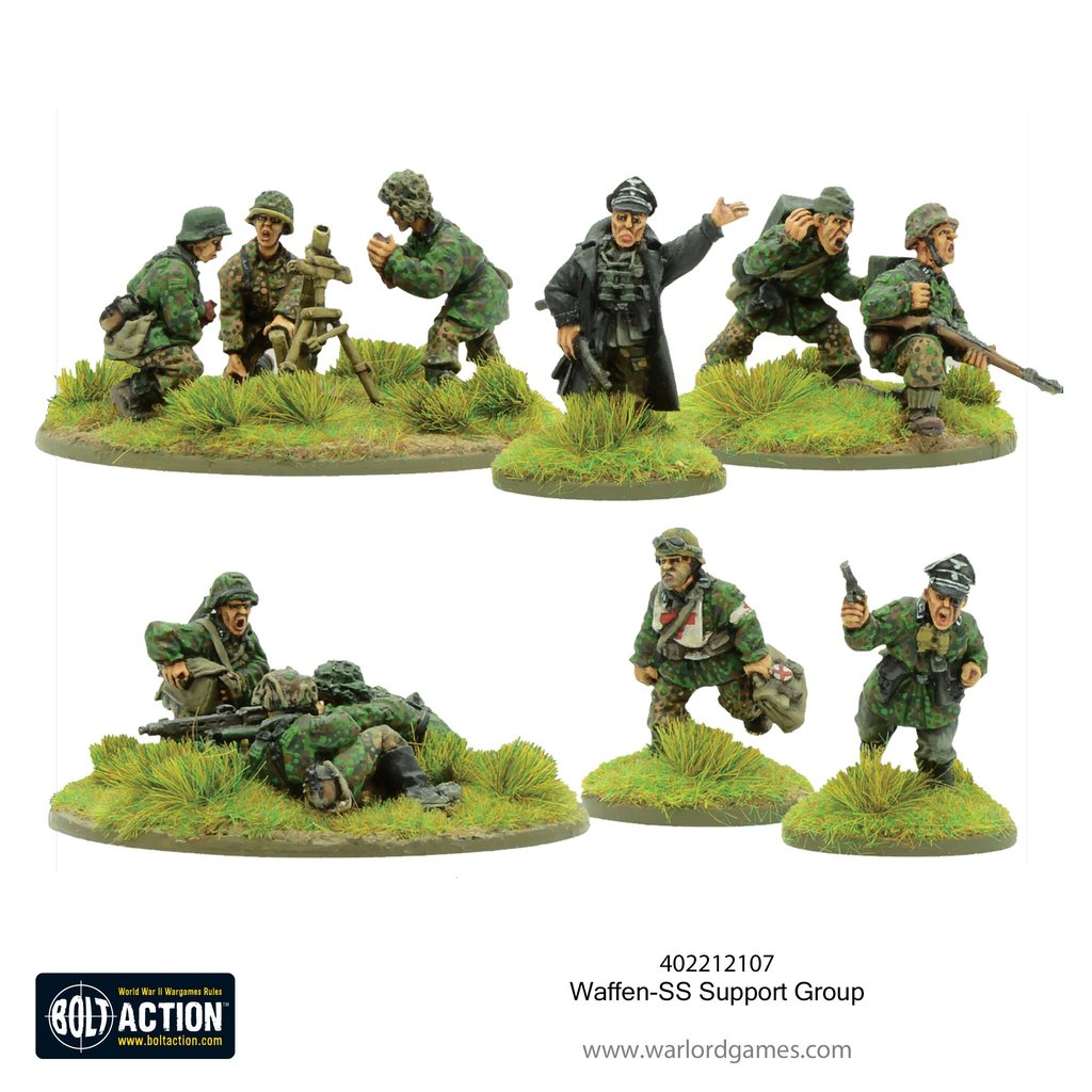 Bolt Action 2 Waffen-SS Support Group (HQ, Mortar & MMG) (English)