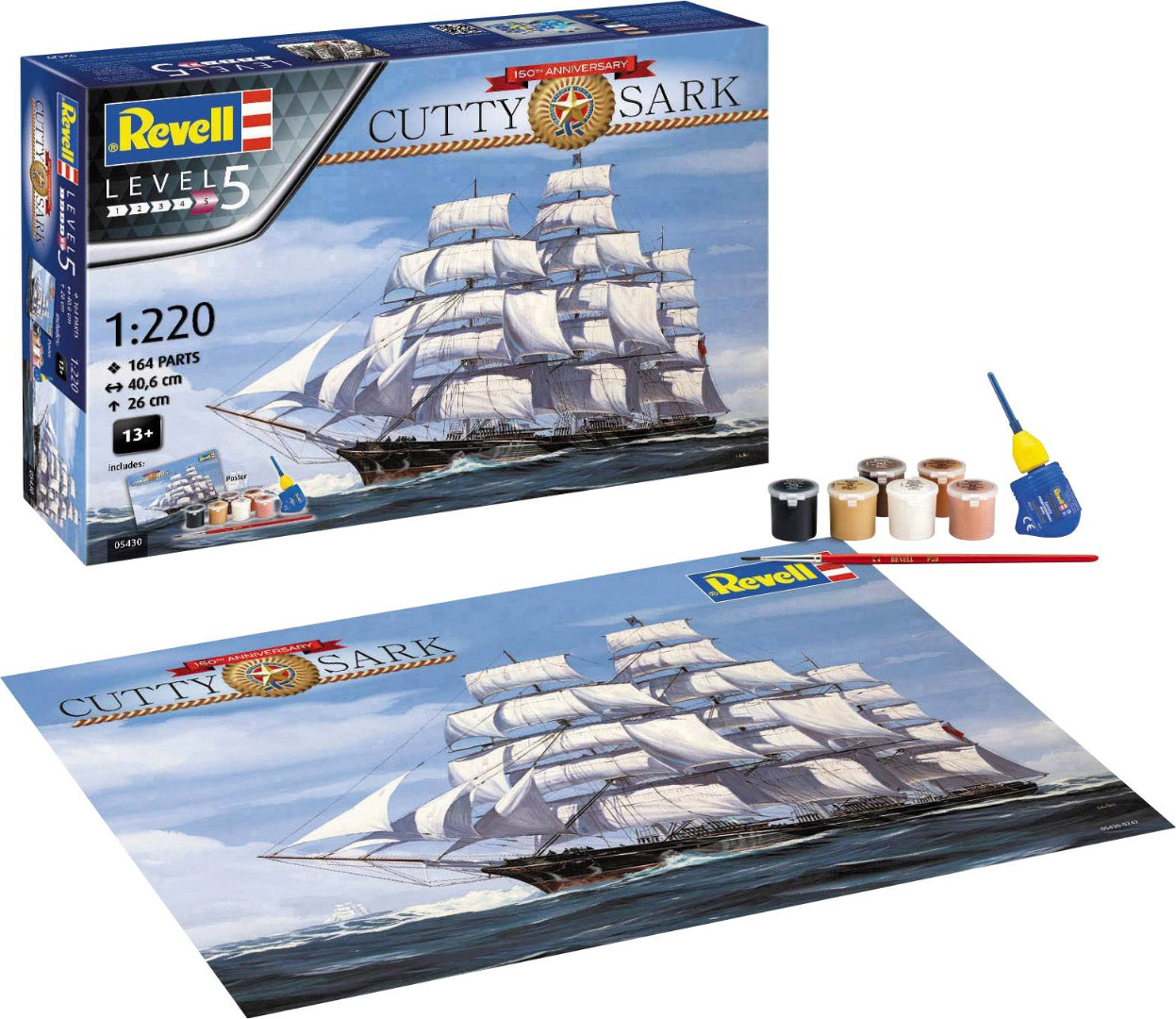 Revell Model Gift Set Cutty Sark 150th Anniversary Scale 1:220