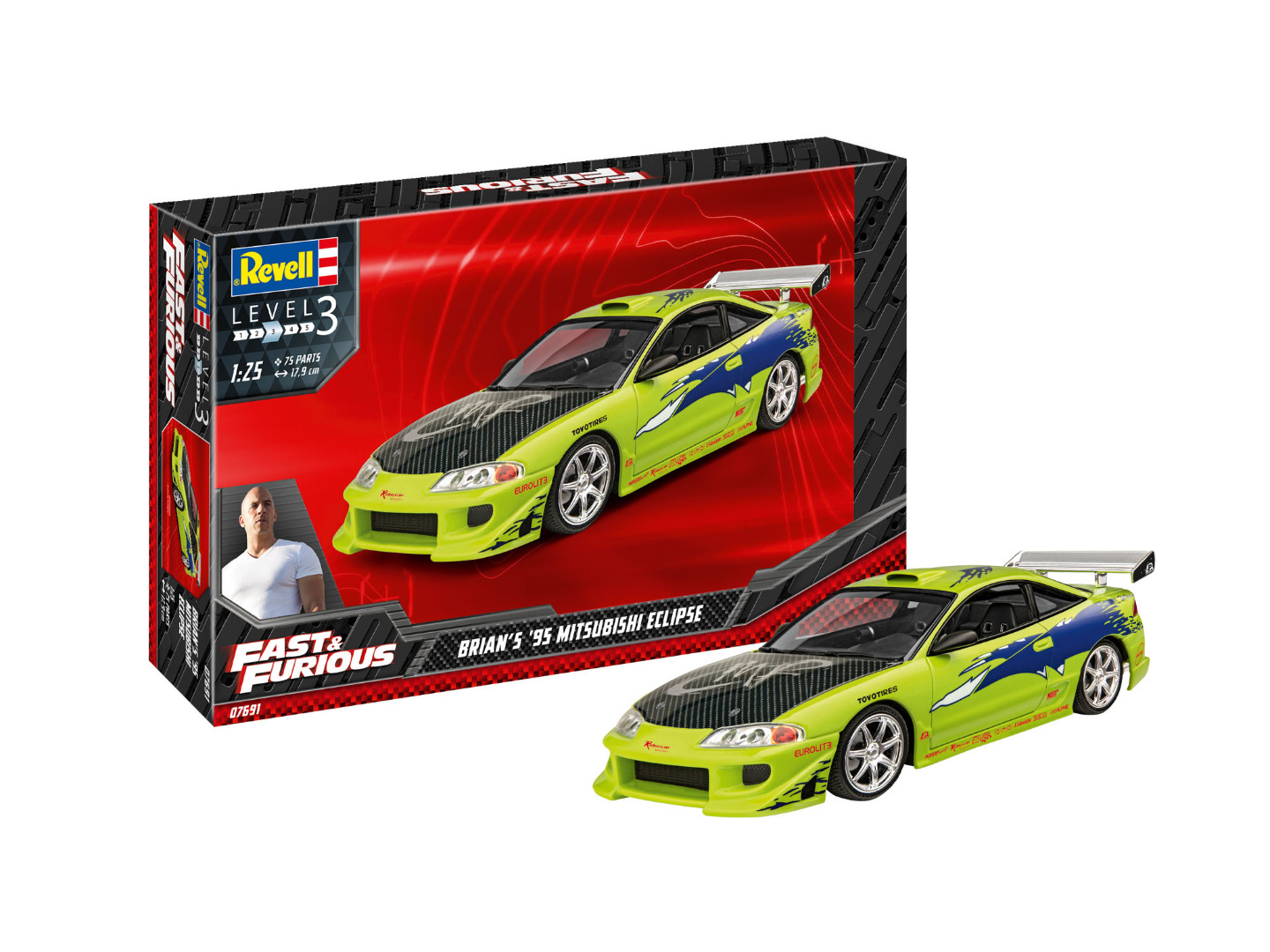Revell Model Kit Fast & Furious Brian's 1995 Mitsubishi Eclipse Scale 1:25