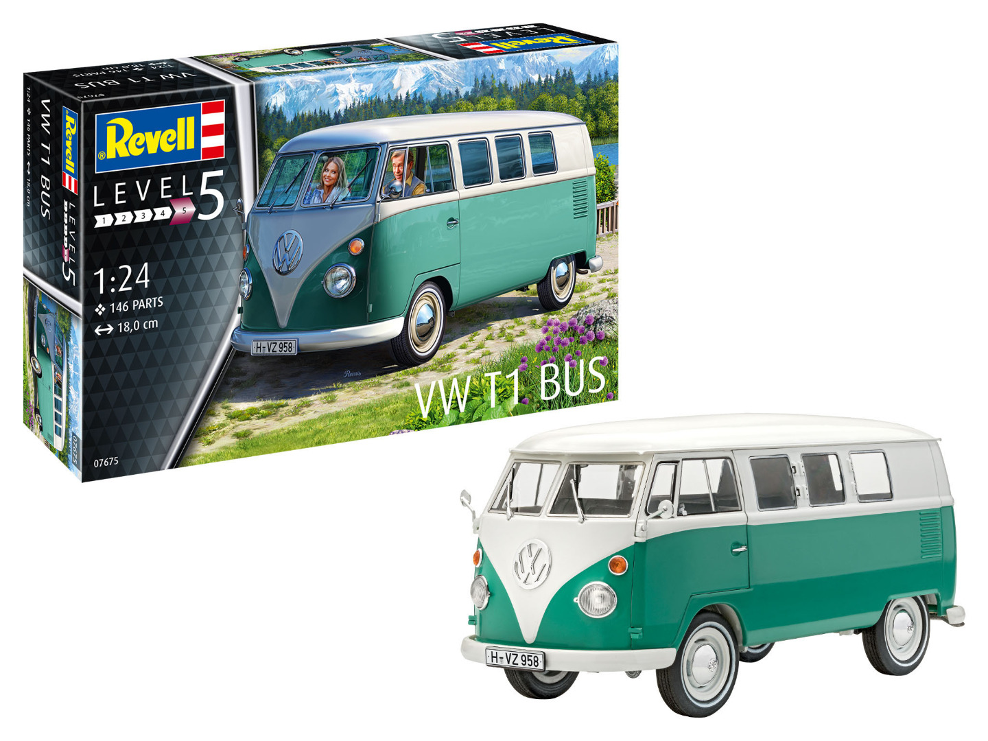 Revell Model Kit VW T1 Bus Scale 1:24