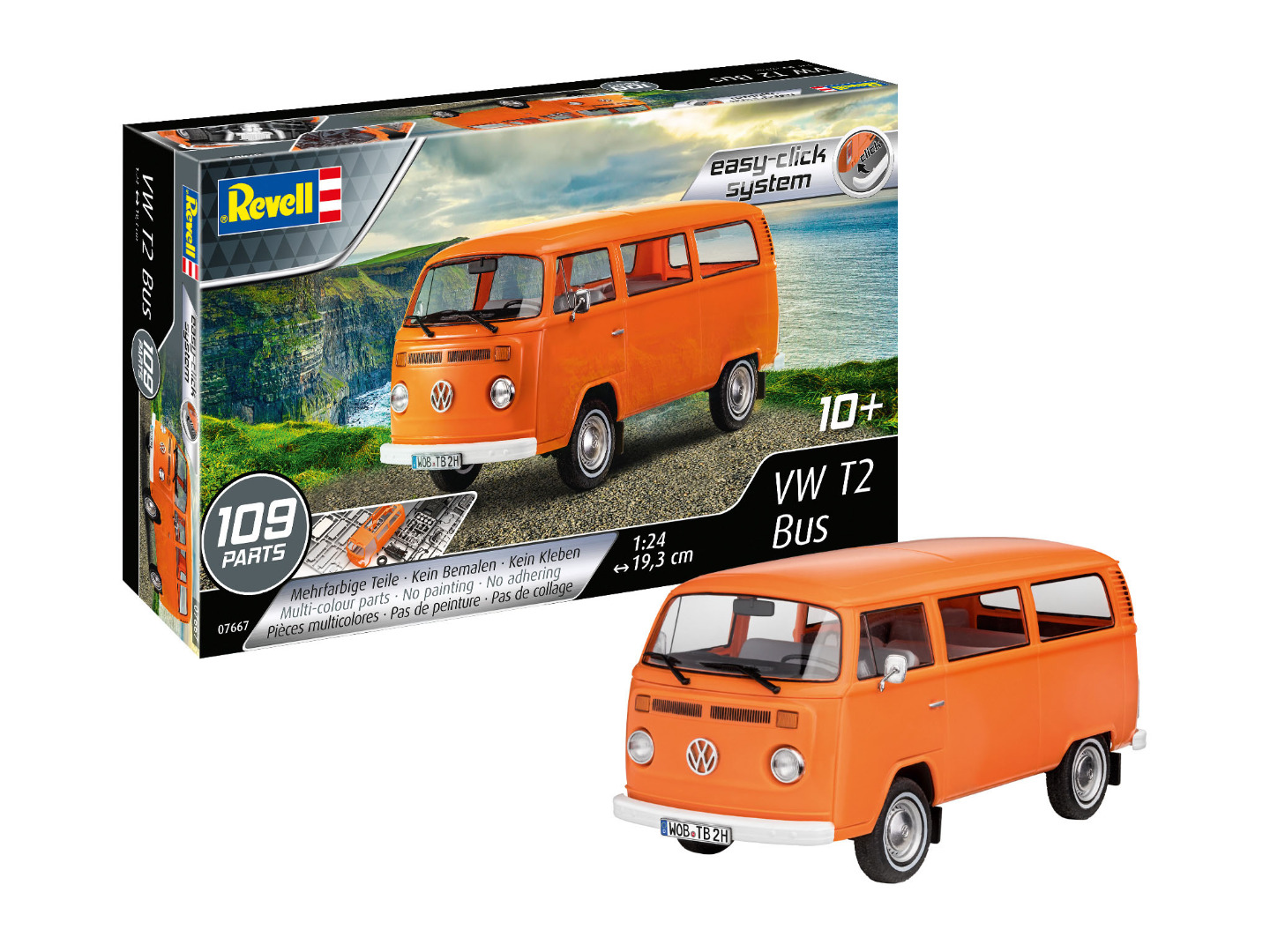 Revell Model Kit VW T2 Bus Easy-Click System Scale 1:24
