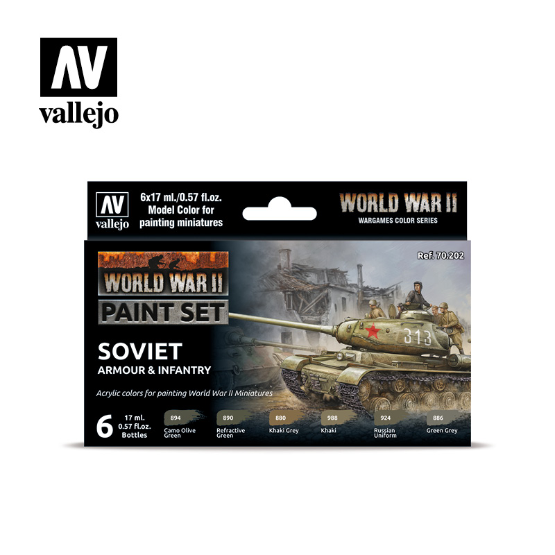 Vallejo WWII Soviet Armour & Infantry Paint Set 70202