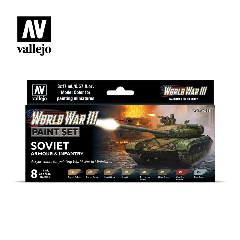 Vallejo WWIII Soviet Armour & Infantry Paint Set 70221