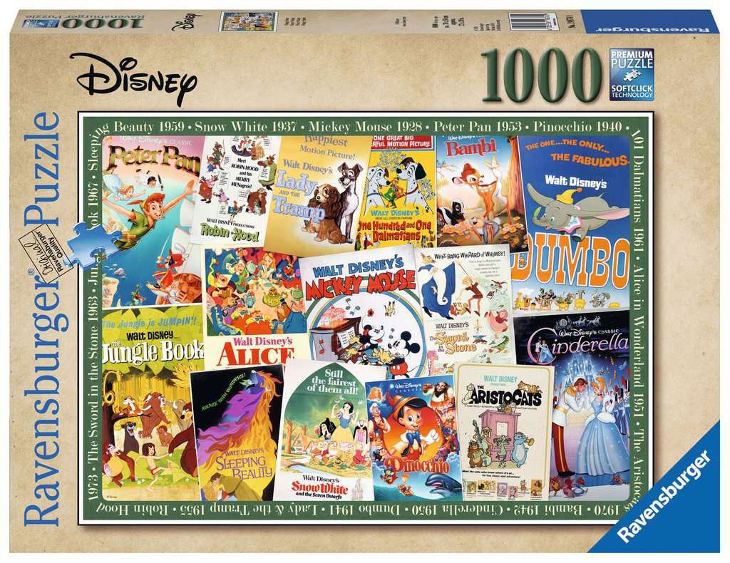 Disney Jigsaw Puzzle Vintage Movie Posters (1000 pieces)