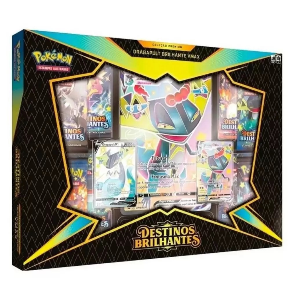 Pokémon Destinos Brilhantes Dragapult Brilhante VMAX Box (Português)