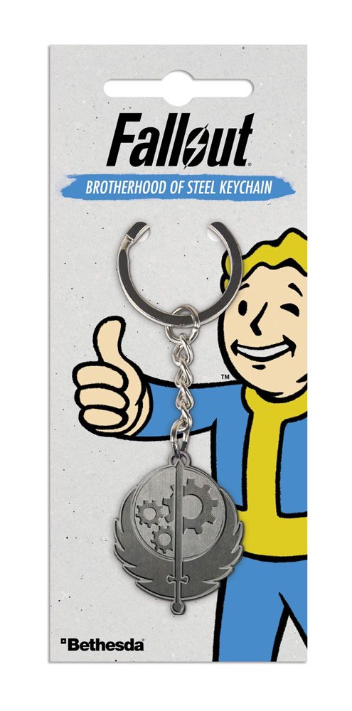 Fallout Metal Keychain Brotherhood of Steel