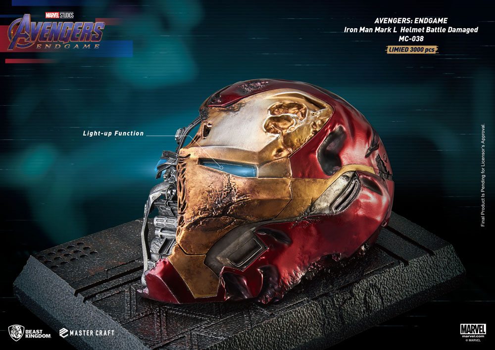 Avengers Endgame Master Craft Statue Iron Man Mark50 Helmet Battle Damaged 