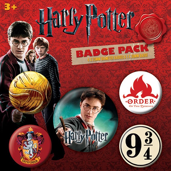 Conjunto de 5 Pins Harry Potter Gryffindor