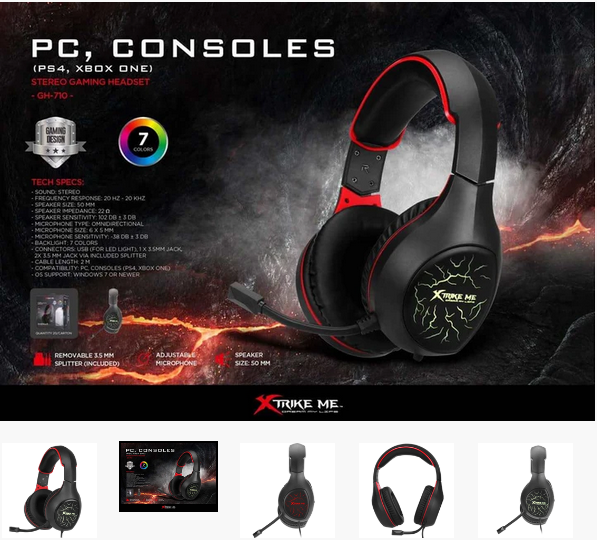 Xtrike Me Gaming Headset GH-710 7 colors backlight PS4/Xbox One/PC