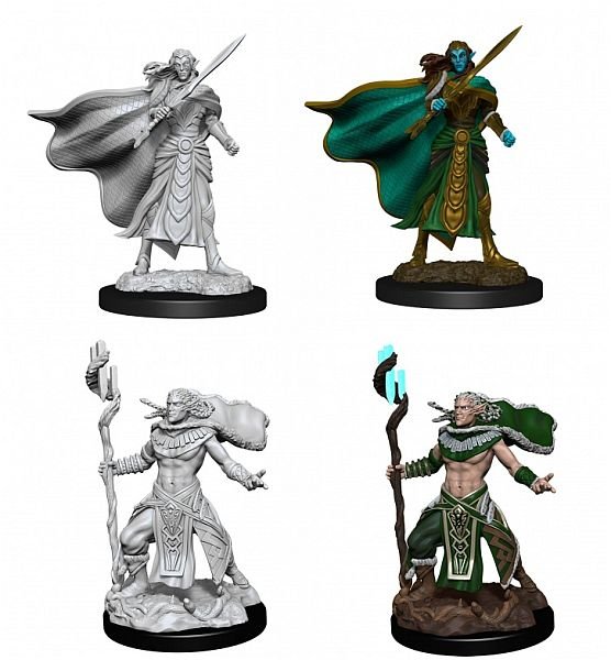 Magic the Gathering: Unpainted Miniatures - Elf Fighter and Elf Cleric 