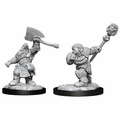 Magic the Gathering: Unpainted Miniatures - Dwarf Fighter and Dwarf Cleric 