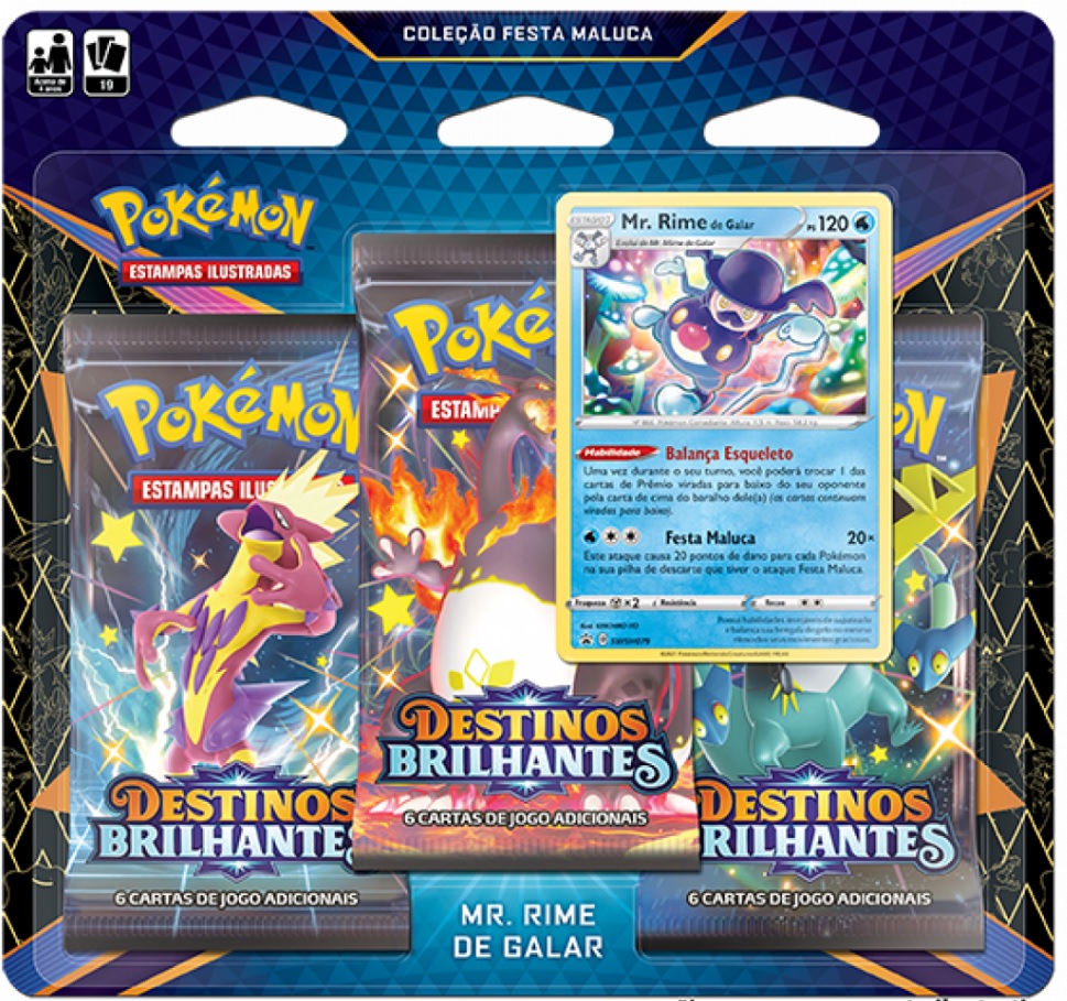 Pokémon - Destinos Brilhantes Pack Triplo Booster Mr.Rime (PT)