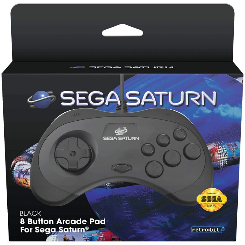 Retro-Bit SEGA Saturn Gamepad Black/Preto