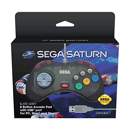 Retro-bit SEGA Saturn USB Control Pad Grey/Cinzento
