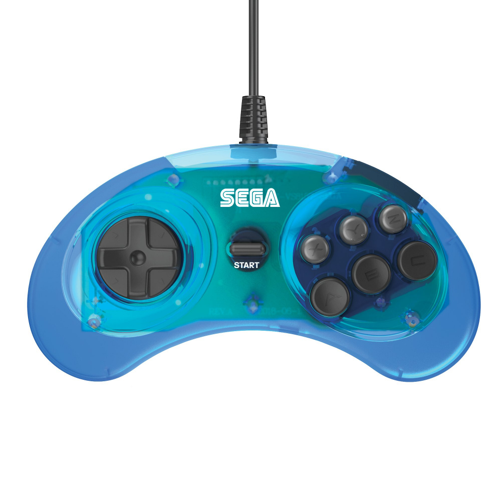 Retro-Bit SEGA MegaDrive 6-button Arcade Pad Blue/Azul
