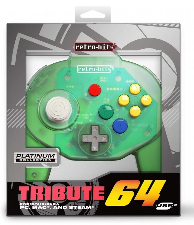 Retro-Bit Gamepad Tribute 64 USB Green/Verde