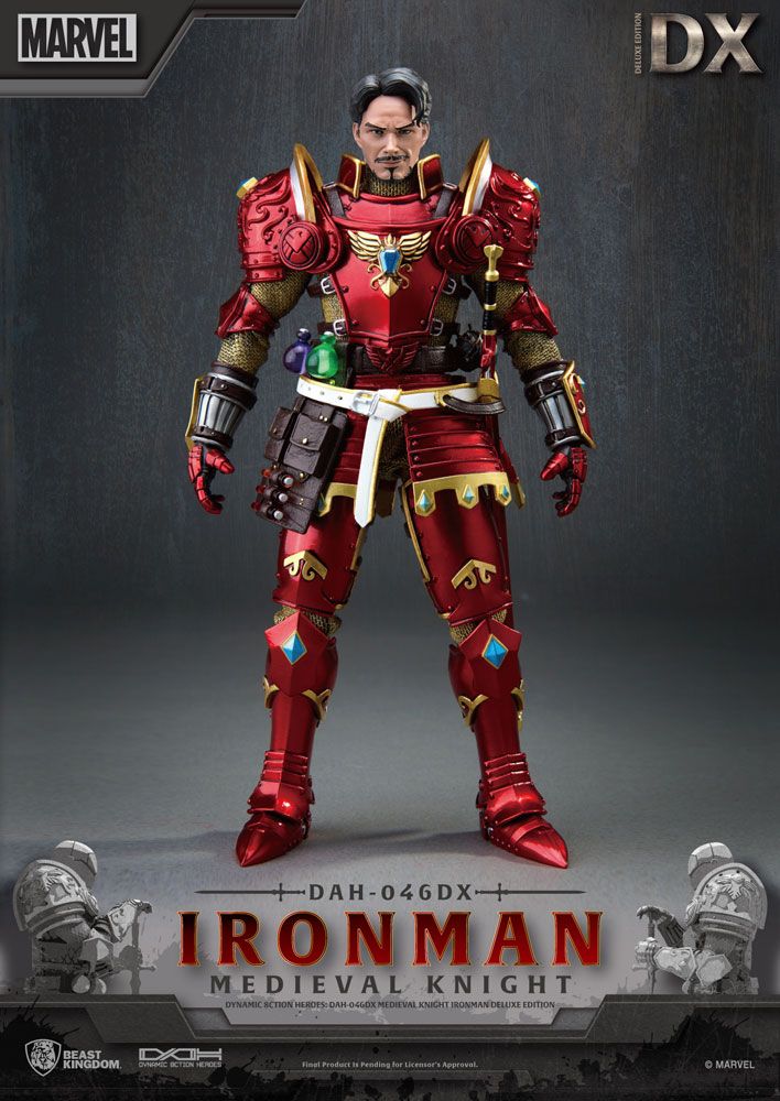 Marvel Action Figure 1/9 Medieval Knight Iron Man Deluxe Version 20 cm