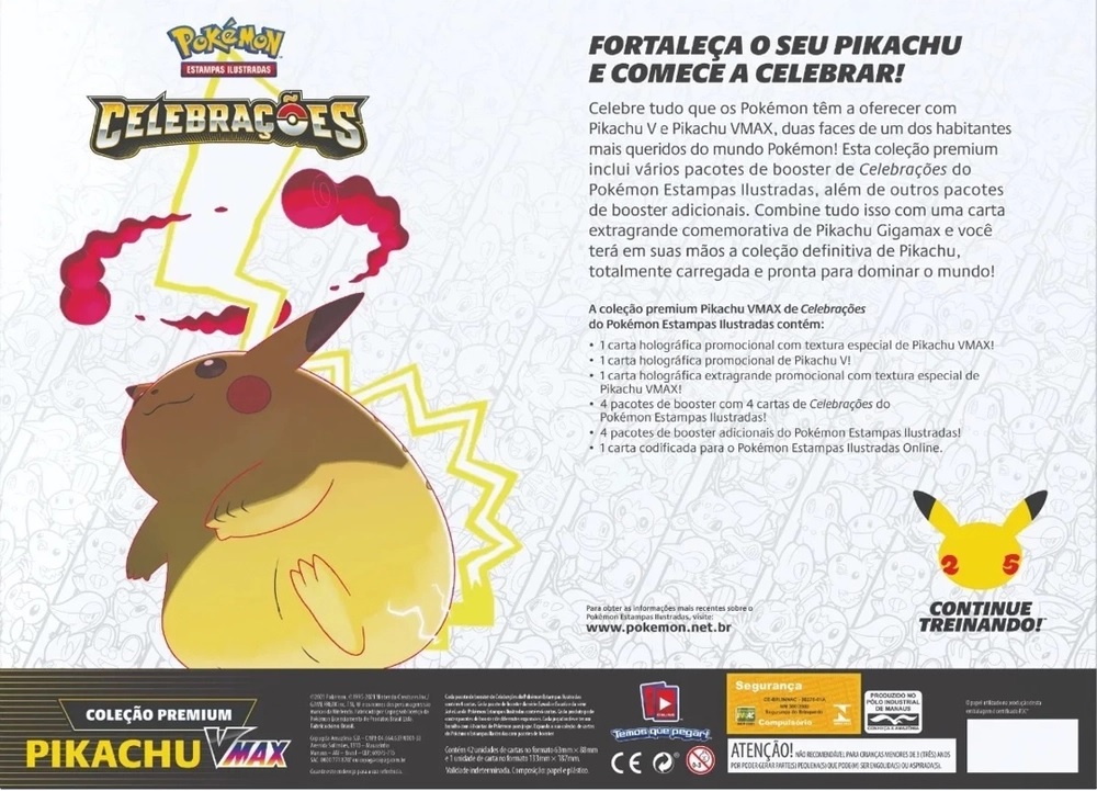  Pokémon Box Coleção Premium Celebrações - Pikachu Vmax (Português)