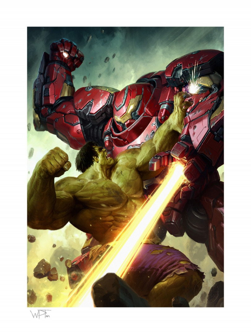 Marvel Comics Art Print Hulk vs Hulkbuster 46 x 61 cm - unframed