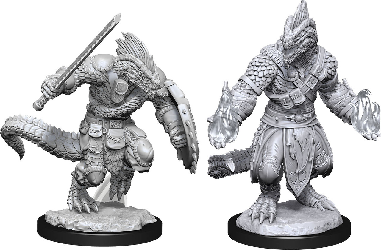Dungeons and Dragons: Miniatures-Lizardfolk Barbarian and Lizardfolk Cleric